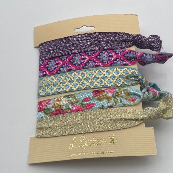 France Luxe L.Erickson Women Hair Ties Set of 5 Hair Pony Multi color Pony Tails - Picture 2 of 8